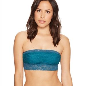 NWT Free People ocean teal blue lace bandeau bra